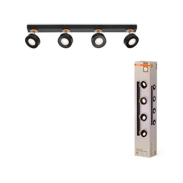 OSRAM LED Deckenleuchte DECOR SPOT PLUTO BLACK 4 Spot Warm weiß 4099854471056