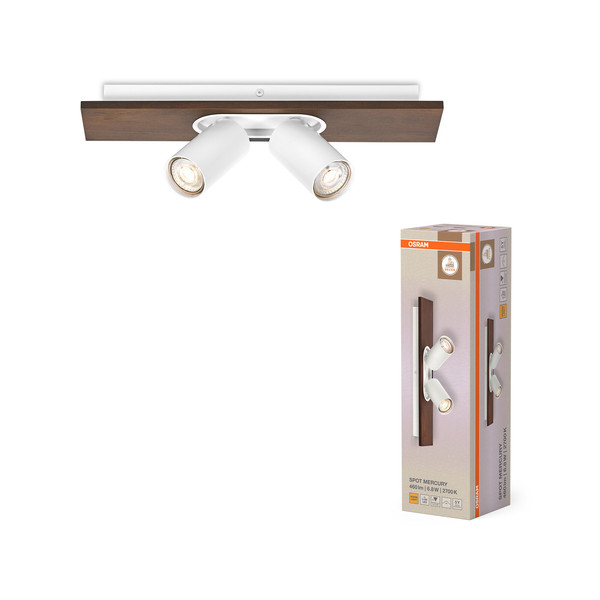 OSRAM LED Deckenleuchte DECOR SPOT MERCURY WHITE 2x3.4W 927 DIM Dimmbar Warm weiß 4099854471230