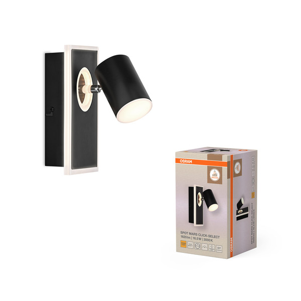 OSRAM LED Deckenleuchte DECOR SPOT MARS BLACK 1 Spot Warm weiß 4099854471674