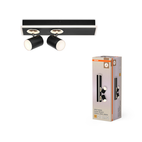 OSRAM LED Deckenleuchte DECOR SPOT MARS BLACK 2 Spot Warm weiß 4099854471711