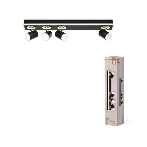 OSRAM LED Deckenleuchte DECOR SPOT MARS BLACK 4 Spot Warm weiß 4099854471773