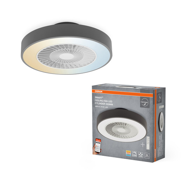 OSRAM LED Deckenleuchte Smart+ wifi ceiling fan Cylinder 550mm + RC Dimmbar Tunable White 4099854472800