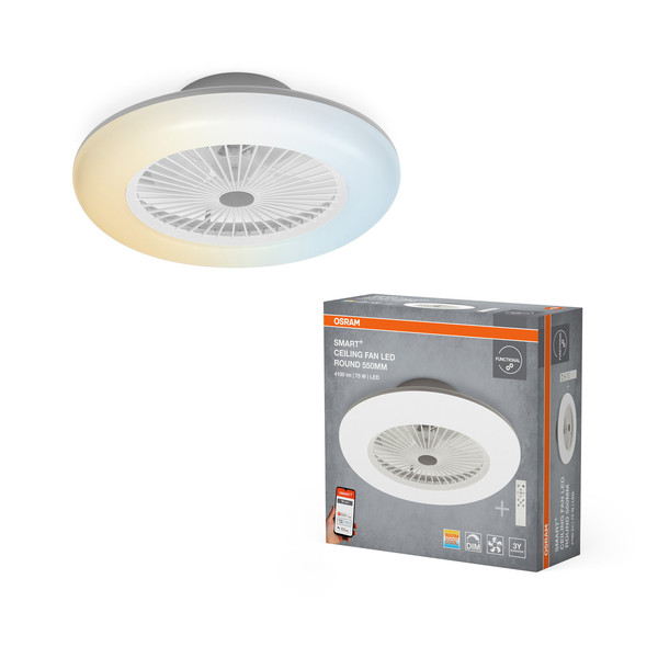 OSRAM LED Deckenleuchte Smart+ wifi ceiling fan Round 550mm + RC Dimmbar Tunable White 4099854472824