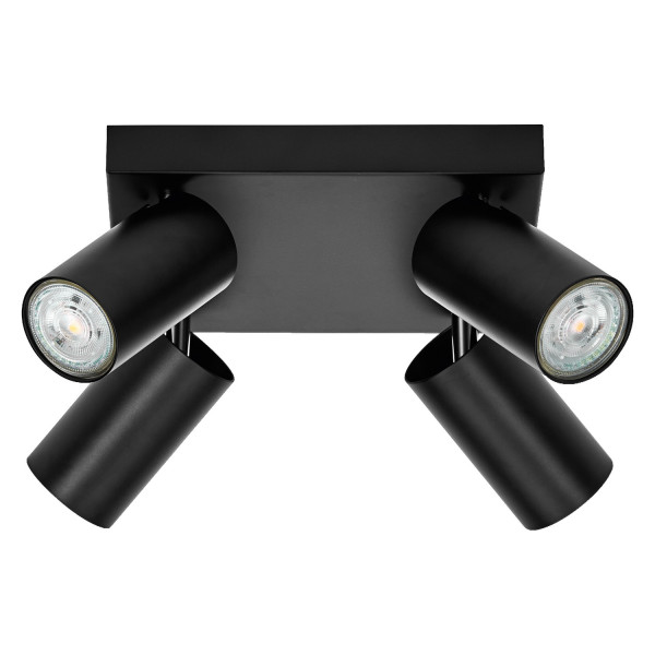 OSRAM LED Deckenleuchte LED SPOT OCTAGON BLACK Plate 4x3.4W 927 DIM Dimmbar Warm weiß 4099854474064