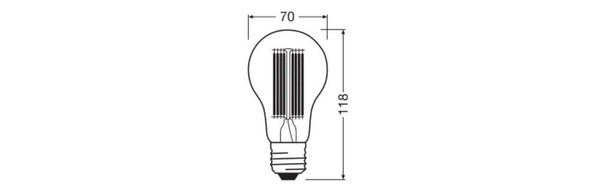 LEDVANCE LED Lampe E27 Classic Filament V A150 17W 2452lm Warmweiss 3000K wie 150W 4099854484452