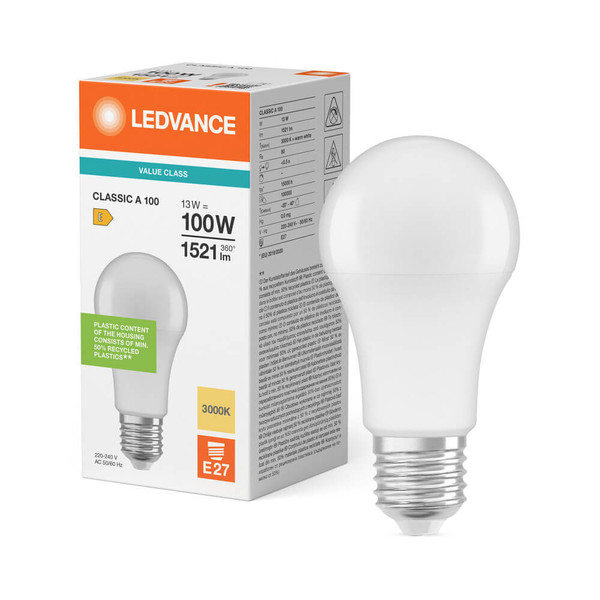 LEDVANCE LED Lampe E27 Classic P matt A100 13W 1521lm Warmweiss 3000K wie 100W 4099854485572
