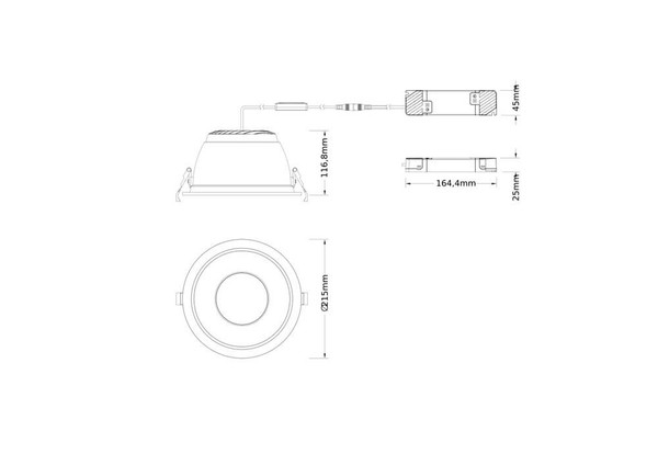 LEDVANCE LED Downlight Einbauleuchte Comfort DALI ⌀22cm 30W-25W-20W warm-/neutralweiss 3000/4000K CCT Ra>90 IP44 dimmbar 4099854491146