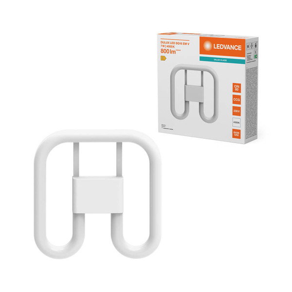 LEDVANCE LED Lampe GR8 Dulux SQ16 EM Pins Value matt 7W 800lm Neutralweiss 4000K wie 16W nur für direkt 230V 4099854501739