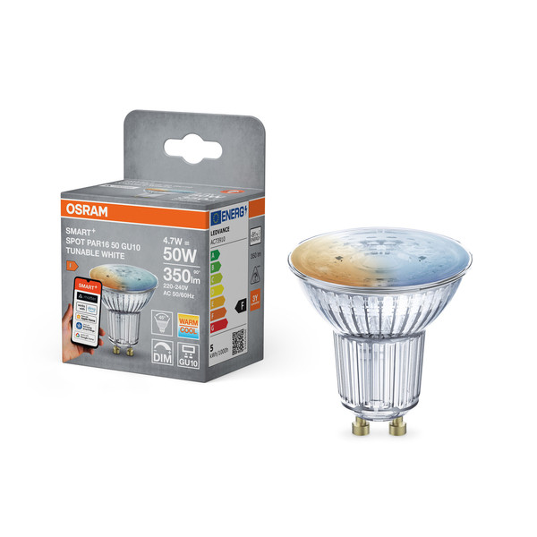 OSRAM LED Leuchtmittel SMART+ MATTER SPOT GU10  Tunable white 4.7W 827...865 TW GU10 Dimmbar Tunable White 4099854529054