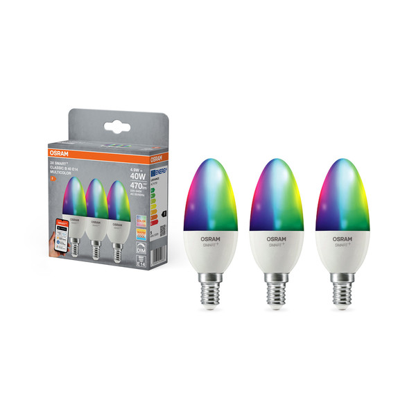 OSRAM LED Leuchtmittel SMART+ MATTER CLASSIC shapes Multicolor  4.9W 827...865 Multicolor E14 TRIPLE PACK Dimmbar RGBTW 4099854529863