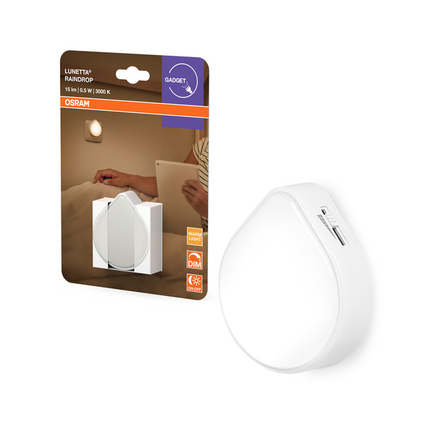OSRAM LED Nachtlicht LUNETTA RAINDROP DIM White Dimmbar Warm weiß 4099854530593