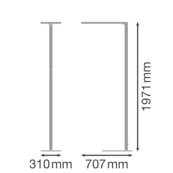 LEDVANCE Stehleuchte Comp 71x31cm 88W 12600lm Neutralweiss 4000K asymmetrisch dimmbar 4099854540868
