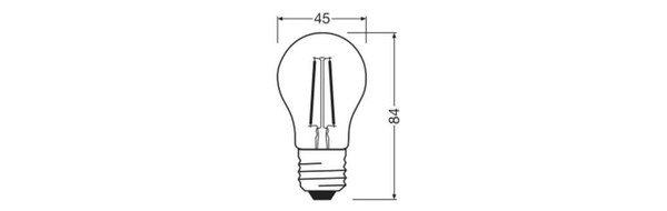 LEDVANCE LED Lampe E27 Classic Filament P10 1.1W 100lm Neutralweiss 4000K wie 10W 4099854562976