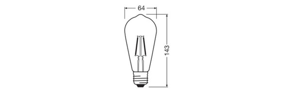 LEDVANCE LED Lampe E27 Edison Filament ST64 13W 1900lm Neutralweiss 4000K wie 120W 4099854563287
