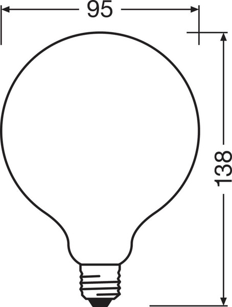 LEDVANCE LED Lampe E27 Globe Filament matt G95 7.5W 1055lm Neutralweiss 4000K wie 75W 4099854563898
