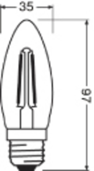 LEDVANCE LED Kerze E27 Classic Filament B33 4.2W 380lm Extra-Warmweiss 2400K wie 33W 4099854564796