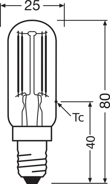 LEDVANCE LED Lampe Stabform E14 T26 Filament 2.2W 110lm Warmweiss 2700K wie 12W 4099854569029