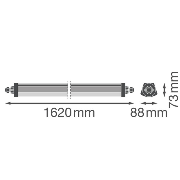 LEDVANCE LED Feuchtraumleuchte Damp Proof Flex DALI 162x9cm 42W 6900lm Neutralweiss 4000K IP66 dimmbar 4099854637742
