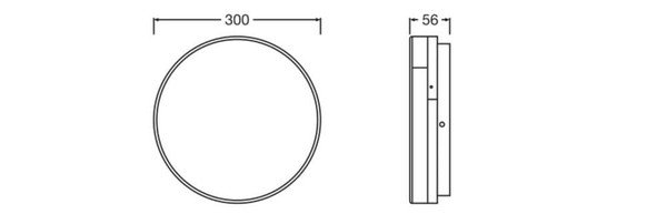 LEDVANCE LED Deckenleuchte Aufbaumontage Disc DALI ⌀30cm Surface Mikrowellen-Sensor 21W-15W-9W warm-/neutralweiss 3000/4000K CCT IP54 4099854640582