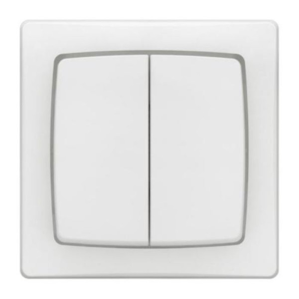 Legrand OTEO Universalschalter 10A mit Steckklemmen Aufputz / Zweifach-Taster weiß 086020L