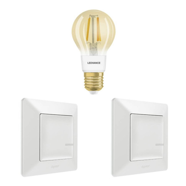 Legrand Smart Lighting with Netatmo Erweiterungs-Kit: 2x Wandsender UW, Glühbirne Vintage 199322
