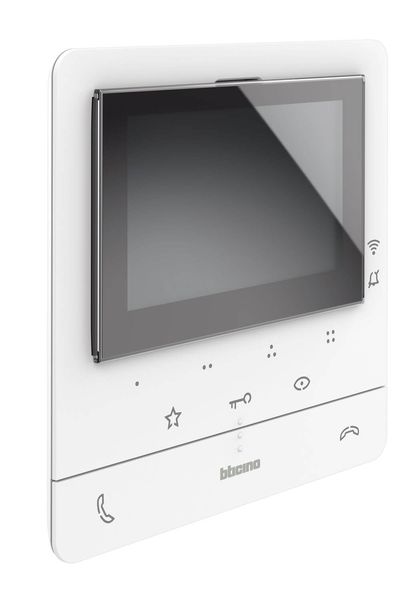 Bticino Video-Hausstation Classe 100X16E mit WLAN-Anbindung, 7-Zoll Touchscreen, zur Erweiterung für Ein-/Zweifamilienhaus Weiß, 344932