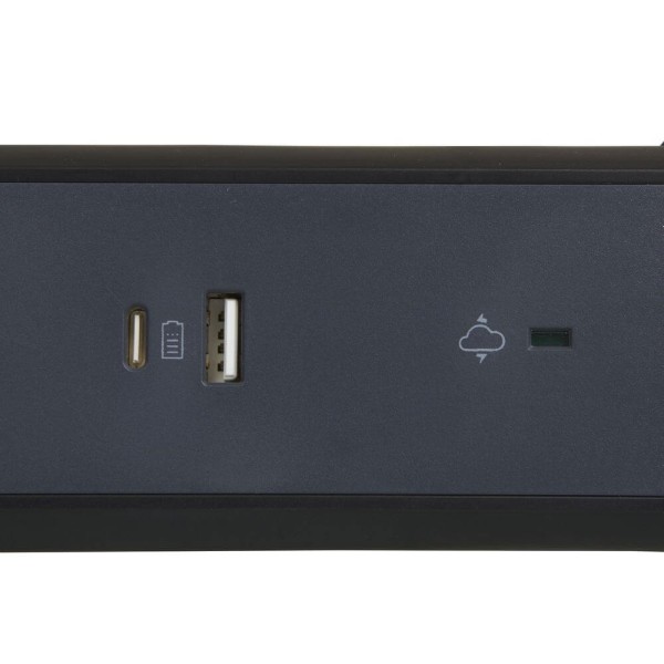 Legrand Drehbare Steckdosenleiste 3x Steckdose, USB-A, USB-C, SPD, 1,5m Kabel Schwarz 694512