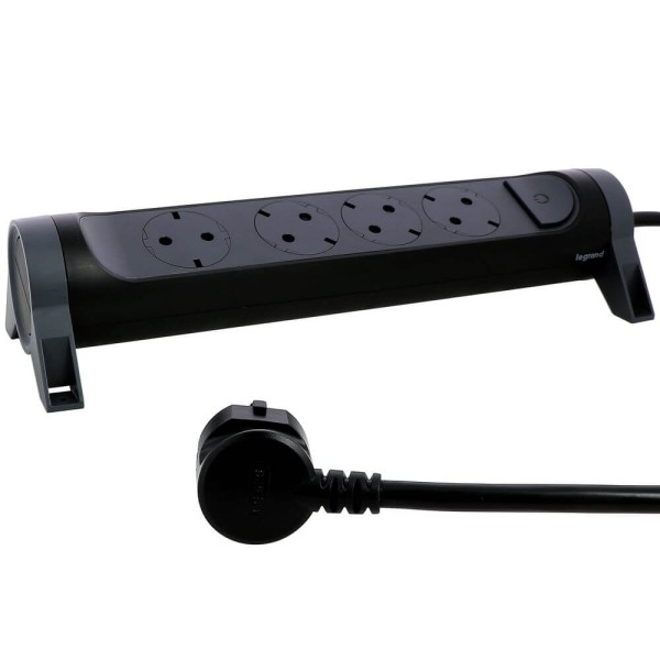 Legrand Drehbare Steckdosenleiste 4x Steckdose, 3m Kabel Schwarz 694537