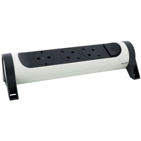 Legrand Drehbare Steckdosenleiste 3x Steckdose, ohne Kabel weiss-schwarz 694543
