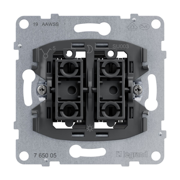 Legrand SEANO Serienschalter-Einsatz, Steckklemmen, Beleuchtung- Kontrollfunktion nachrüstbar 10AX, 765005