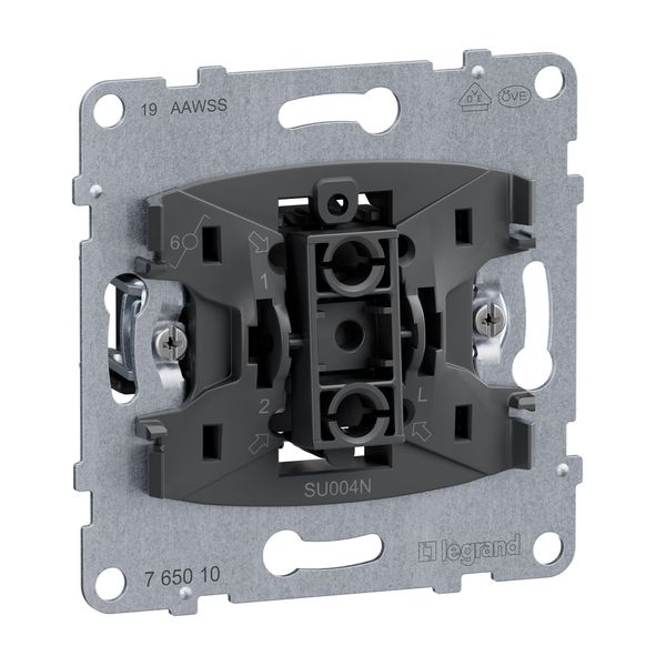 Legrand SEANO Wechselschalter-Einsatz mit N-Klemme, Steckklemmen, Beleuchtung- Kontrollfunktion nachrüstbar 10AX, 765010