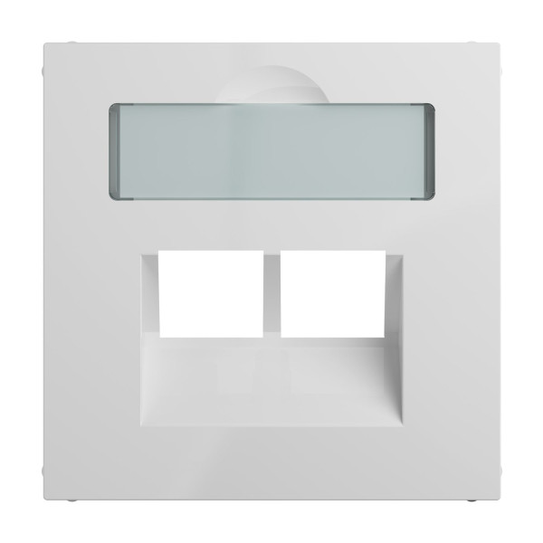 Legrand SEANO Abdeckung 2x RJ45 für Datendosen von Metz, Telegärtner und Rutenbeck, inkl. Beschriftungsfeld, Ultraweiß, 765159