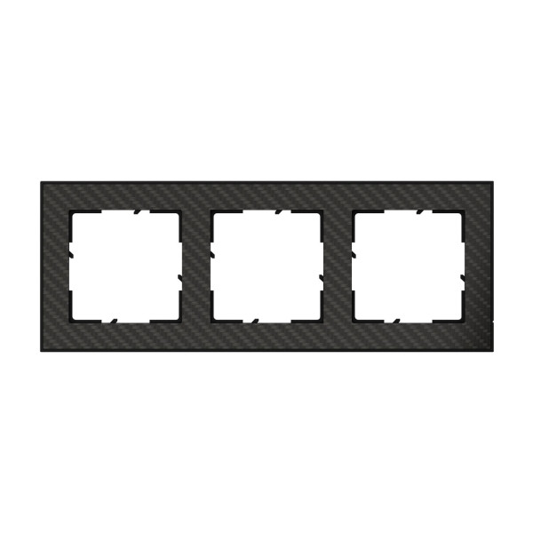 Legrand Seano+ 3-fach Rahmen mit Echtmaterialoberfläche, nachhaltige Produktion und Verpackung, Karbon, 765193