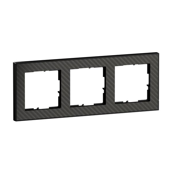 Legrand Seano+ 3-fach Rahmen mit Echtmaterialoberfläche, nachhaltige Produktion und Verpackung, Karbon, 765193