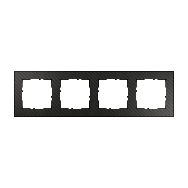 Legrand Seano+ 4-fach Rahmen mit Echtmaterialoberfläche, nachhaltige Produktion und Verpackung, Karbon, 765194