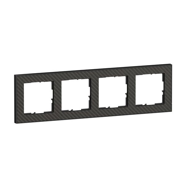 Legrand Seano+ 4-fach Rahmen mit Echtmaterialoberfläche, nachhaltige Produktion und Verpackung, Karbon, 765194