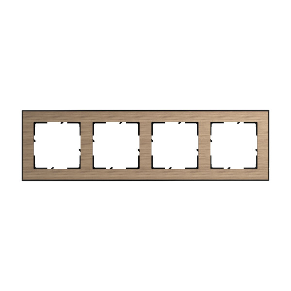 Legrand Seano+ 4-fach Rahmen mit Echtmaterialoberfläche, nachhaltige Produktion und Verpackung, Holz Eiche-Natur, 765294