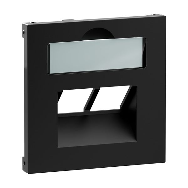 Legrand SEANO Abdeckung 2x RJ45 für Datendosen von Metz, Telegärtner und Rutenbeck, inkl. Beschriftungsfeld, Schwarz, 765359