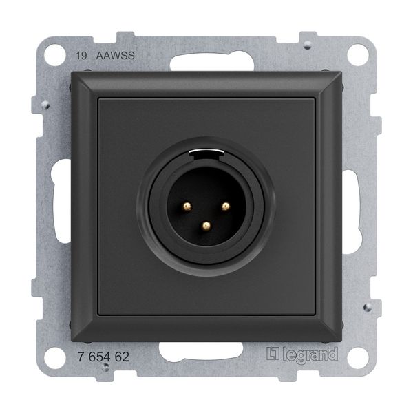 Legrand SEANO XLR-Dose 3-polig männlich, Einsatz inklusive Abdeckung, Schraubklemmen: 0,5mm2, Anthrazit, 765462