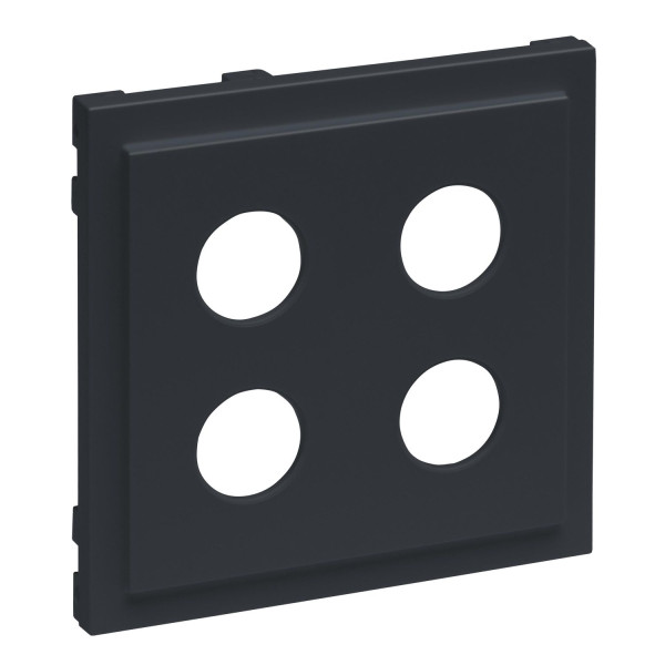 Legrand SEANO Abdeckung für Lautsprecher-Anschlussdose 2-fach, 4mm-Buchsen, Anthrazit, 765479