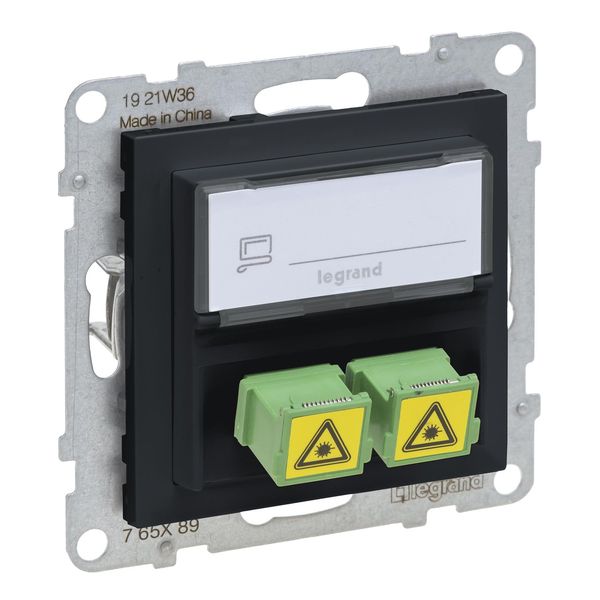 Legrand SEANO SC/APC Monomode Glasfaser-Steckdose, 2 Glasfaserkabel, Duplex Adapter, Anthrazit, 765489