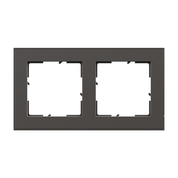 Legrand Seano+ 2-fach Rahmen mit Echtmaterialoberfläche, nachhaltige Produktion und Verpackung, Dark Steel, 765492