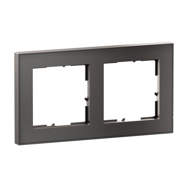 Legrand Seano+ 2-fach Rahmen mit Echtmaterialoberfläche, nachhaltige Produktion und Verpackung, Dark Steel, 765492