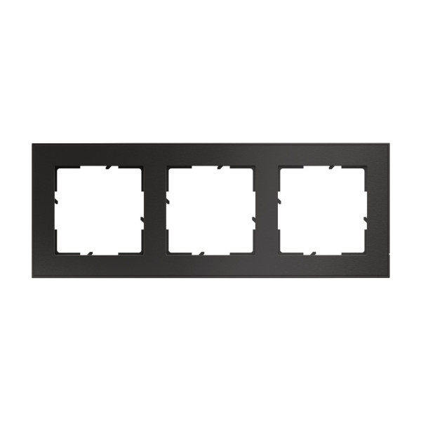 Legrand Seano+ 3-fach Rahmen mit Echtmaterialoberfläche, nachhaltige Produktion und Verpackung, Dark Steel, 765493