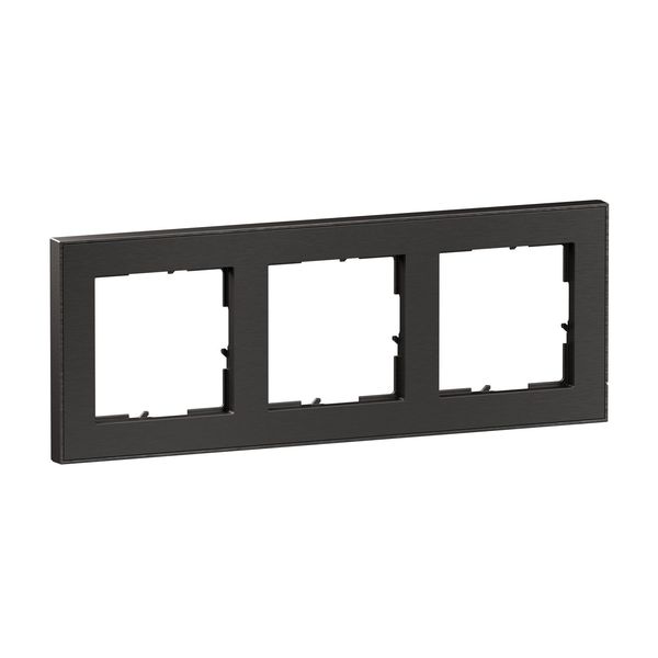 Legrand Seano+ 3-fach Rahmen mit Echtmaterialoberfläche, nachhaltige Produktion und Verpackung, Dark Steel, 765493