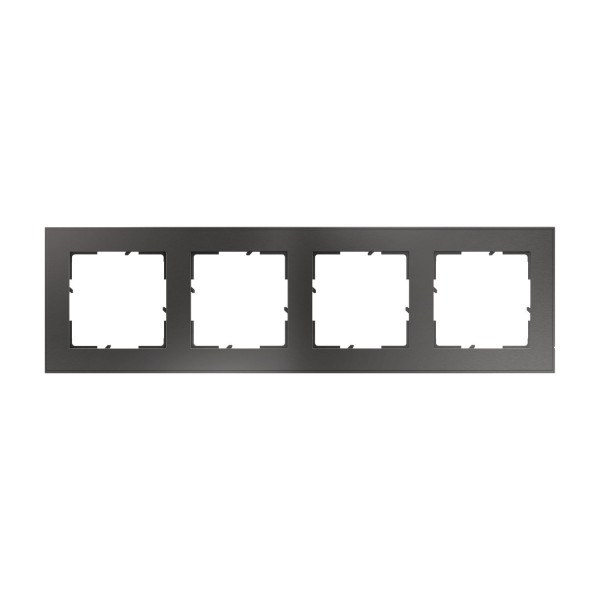 Legrand Seano+ 4-fach Rahmen mit Echtmaterialoberfläche, nachhaltige Produktion und Verpackung, Dark Steel, 765494