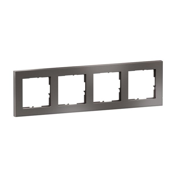 Legrand Seano+ 4-fach Rahmen mit Echtmaterialoberfläche, nachhaltige Produktion und Verpackung, Dark Steel, 765494