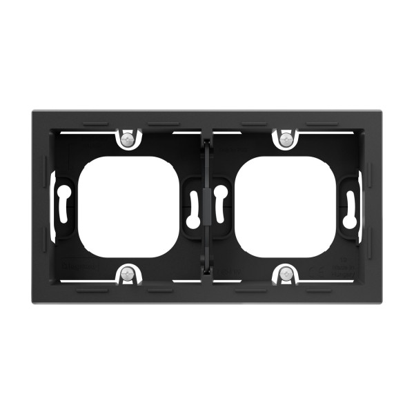 Legrand SEANO Aufputzgehäuse 2-fach zur Verwendung mit Abdeckrahmen der Serien SEANO und Seano+, Oberflächenmontage, Anthrazit, 765499