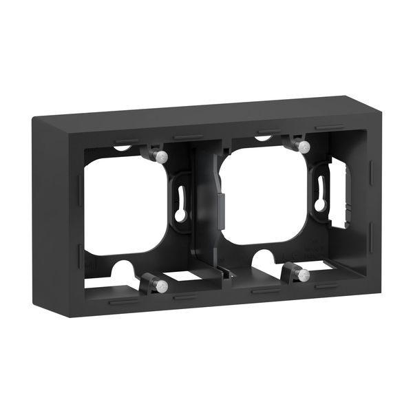 Legrand SEANO Aufputzgehäuse 2-fach zur Verwendung mit Abdeckrahmen der Serien SEANO und Seano+, Oberflächenmontage, Anthrazit, 765499