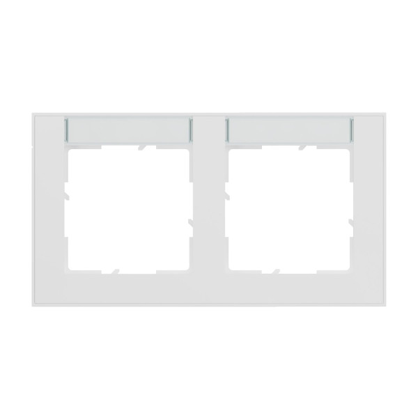 Legrand Seano+ 2-fach Rahmen horizontal mit Beschriftungsfeld, nachhaltige Produktion und Verpackung, Ultraweiß, 765892